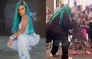 La Colombiana Karol G canta en un hospital a niños con cáncer