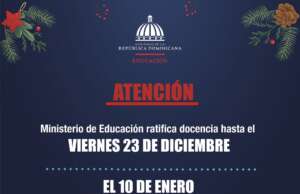 Ministerio de Educación ratifica que se impartirá docencia hasta el viernes 23 de diciembre