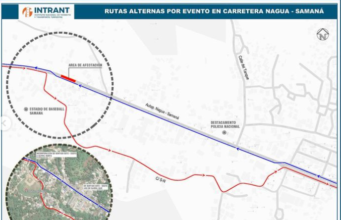 Intrant informó que habilitó una ruta alterna para los vehículos que se trasladan a Samaná.