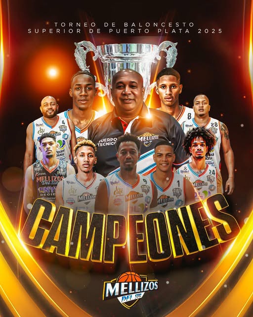 Mellizos del Sur conquistan su quinta corona en el Torneo de Baloncesto Superior de Puerto Plata; Nomar Peralta es el MVP