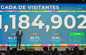 Turismo crece más de un 13 por ciento en febrero al recibir 1,184,902 de visitantes